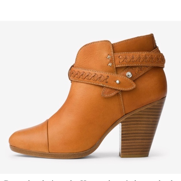 Rag & Bone brown camel Harrow braided belted ankle leather boots - Picture 2 of 11
